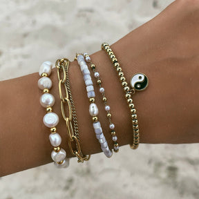 BohoMoon Stainless Steel Antalya Pearl Bracelet