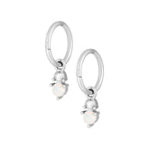 Bohomoon Stainless Steel Anthem Opal Hoop Earrings
