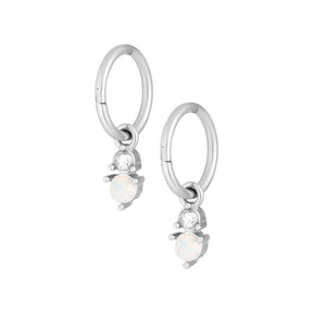 Bohomoon Stainless Steel Anthem Opal Hoop Earrings