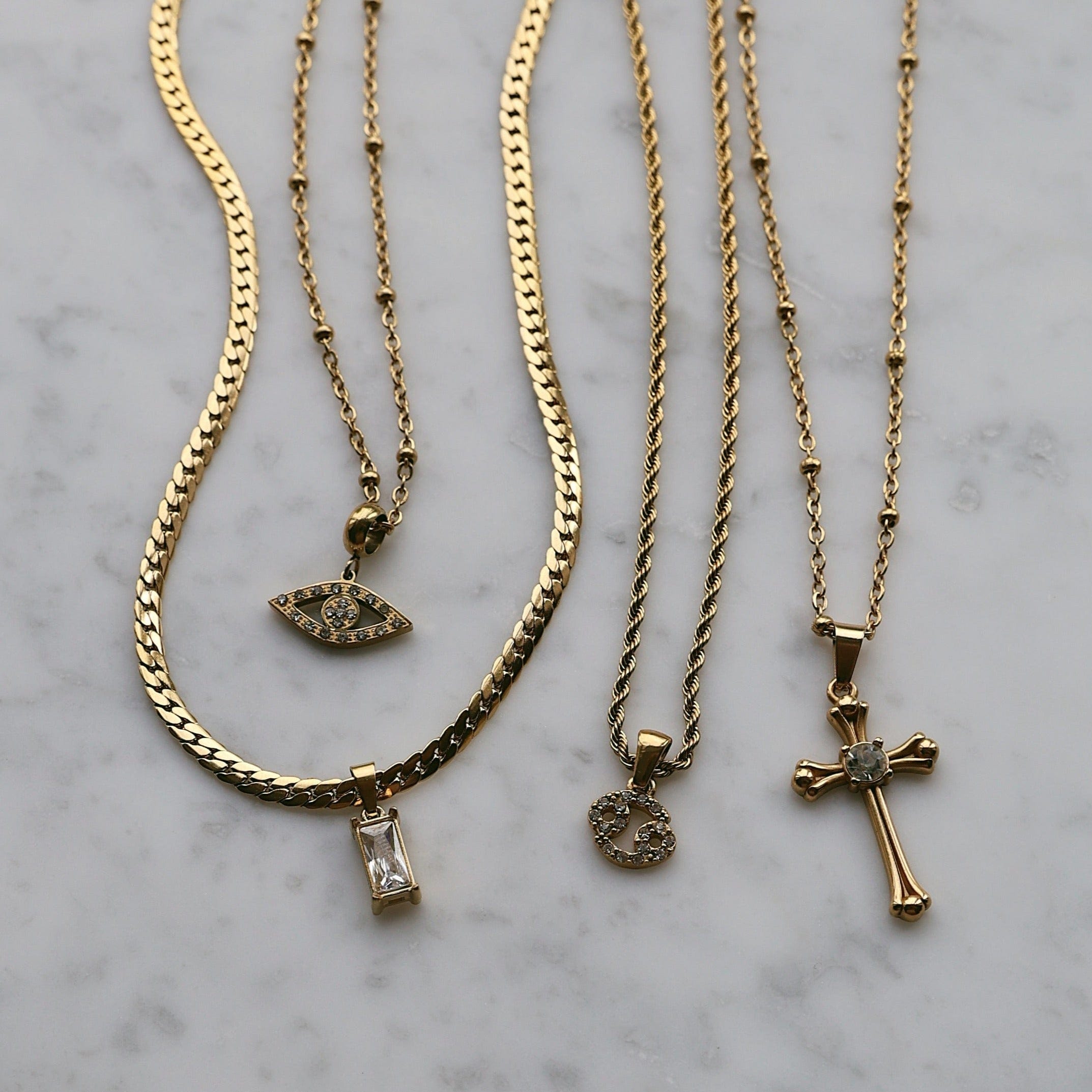 Bohomoon Antonella Cross Necklace | Sweatproof & Tarnish Free