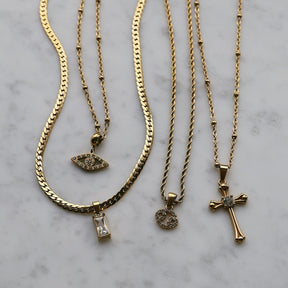 BohoMoon Stainless Steel Antonella Cross Necklace Gold