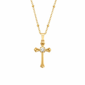 BohoMoon Stainless Steel Antonella Cross Necklace Gold