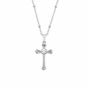 BohoMoon Stainless Steel Antonella Cross Necklace Silver