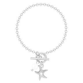 Bohomoon Stainless Steel Aquamarine TBar Bracelet