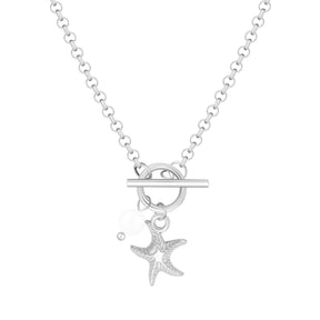 Bohomoon Stainless Steel Aquamarine TBar Necklace
