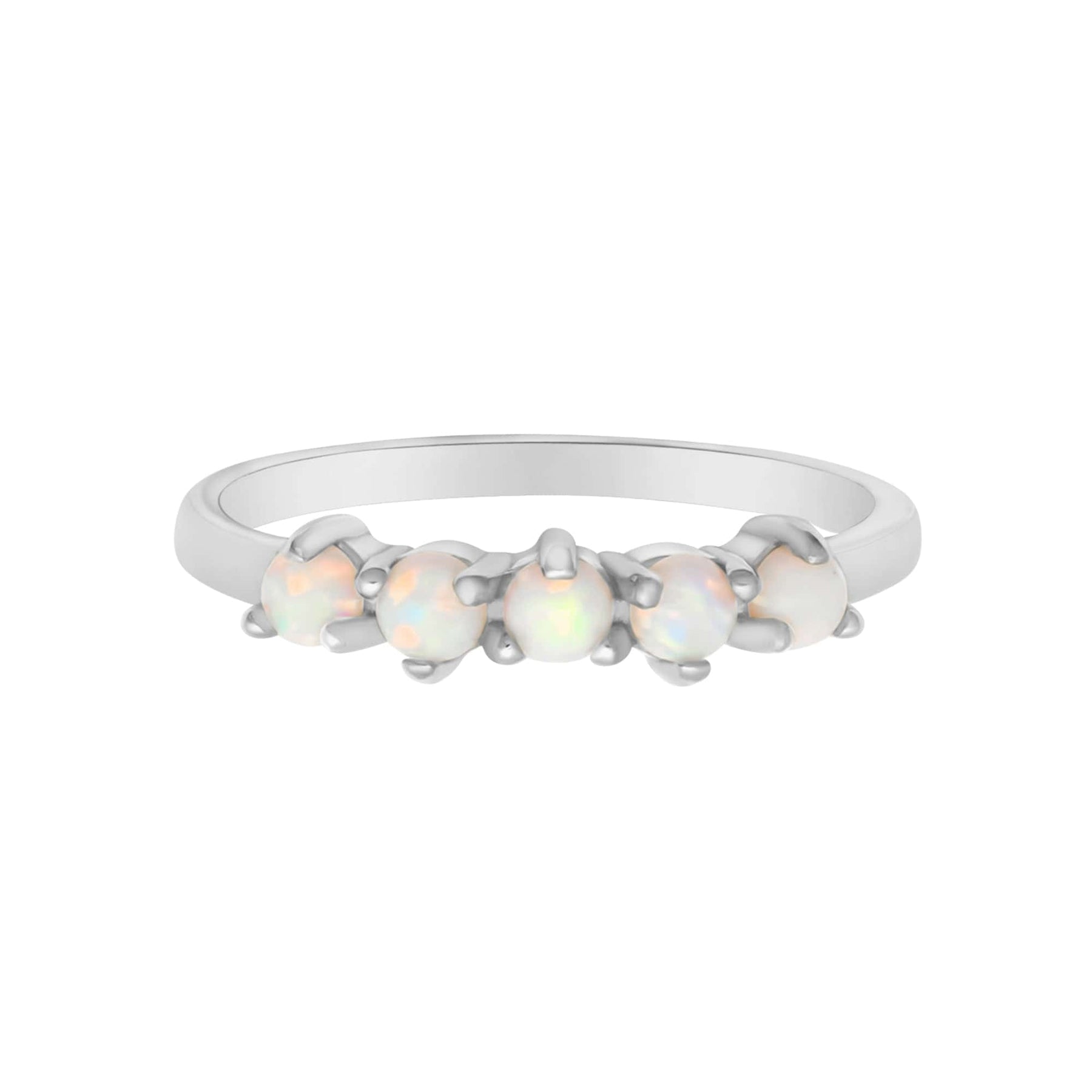 BohoMoon Stainless Steel Arctic Opal Ring Silver / US 4 / UK H / EUR 46 / (xxsmall)