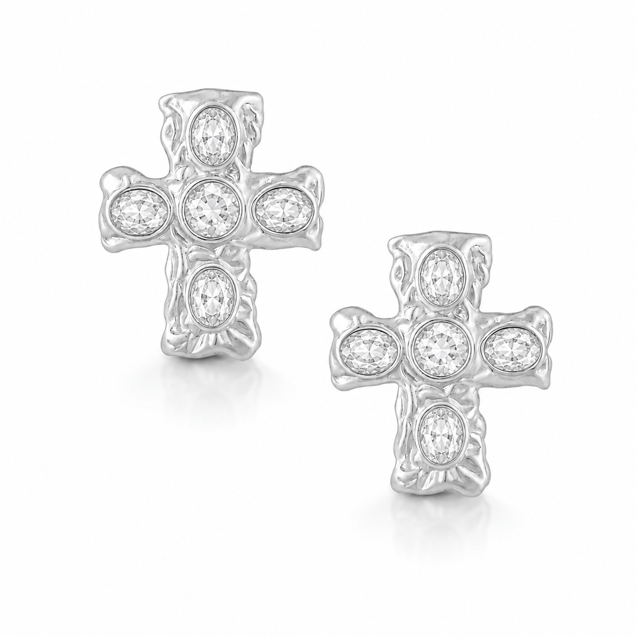 Bohomoon Stainless Steel Arden Cross Stud Earrings