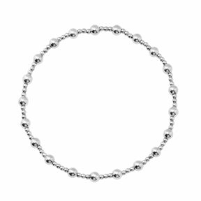 BohoMoon Stainless Steel Aretha Beaded Bracelet Silver
