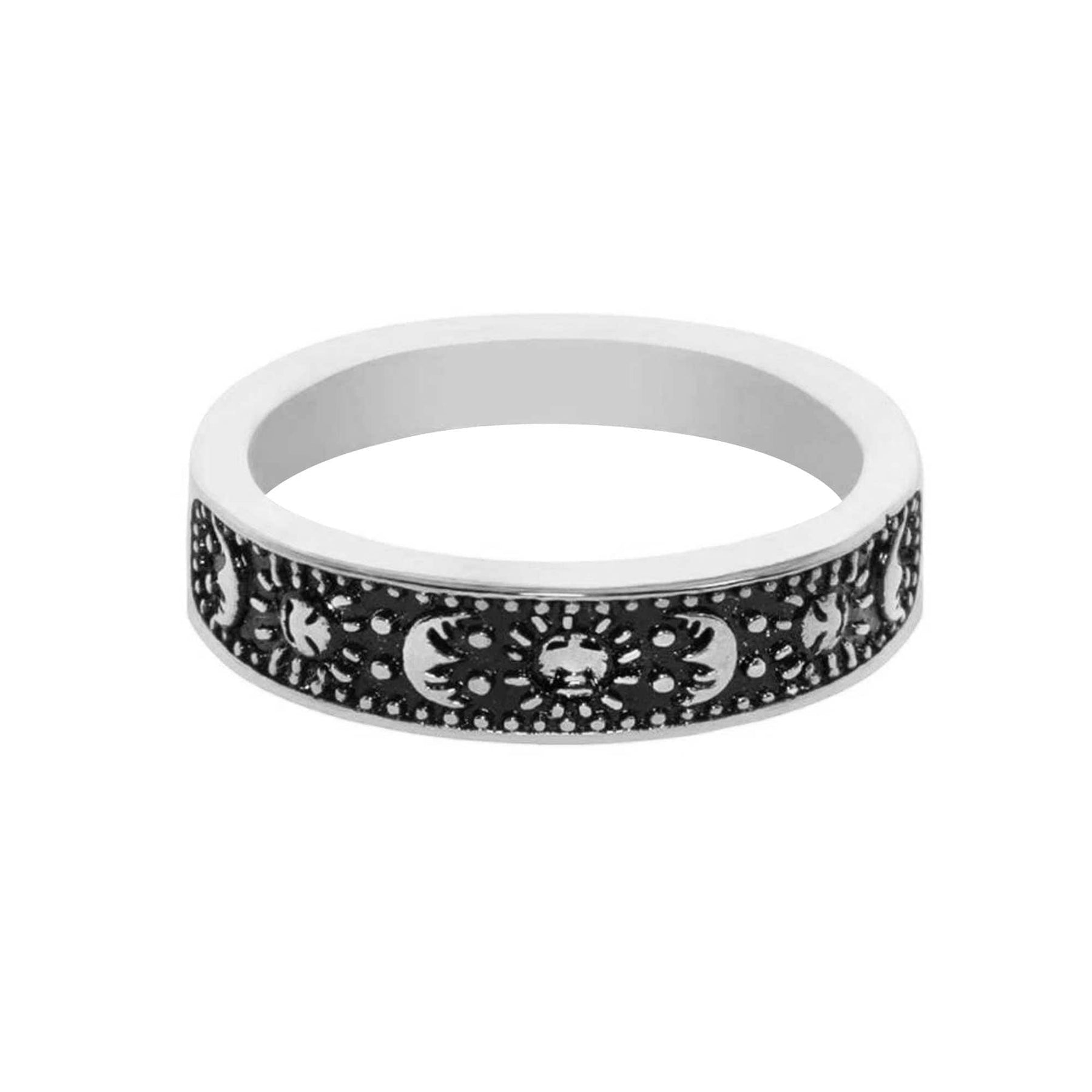 BohoMoon Stainless Steel Aroma Ring Silver / US 4 / UK H / EUR 46 / (xxsmall)
