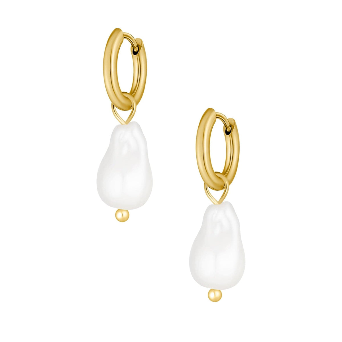 Bohomoon Stainless Steel Aromatic Pearl Hoop Earrings