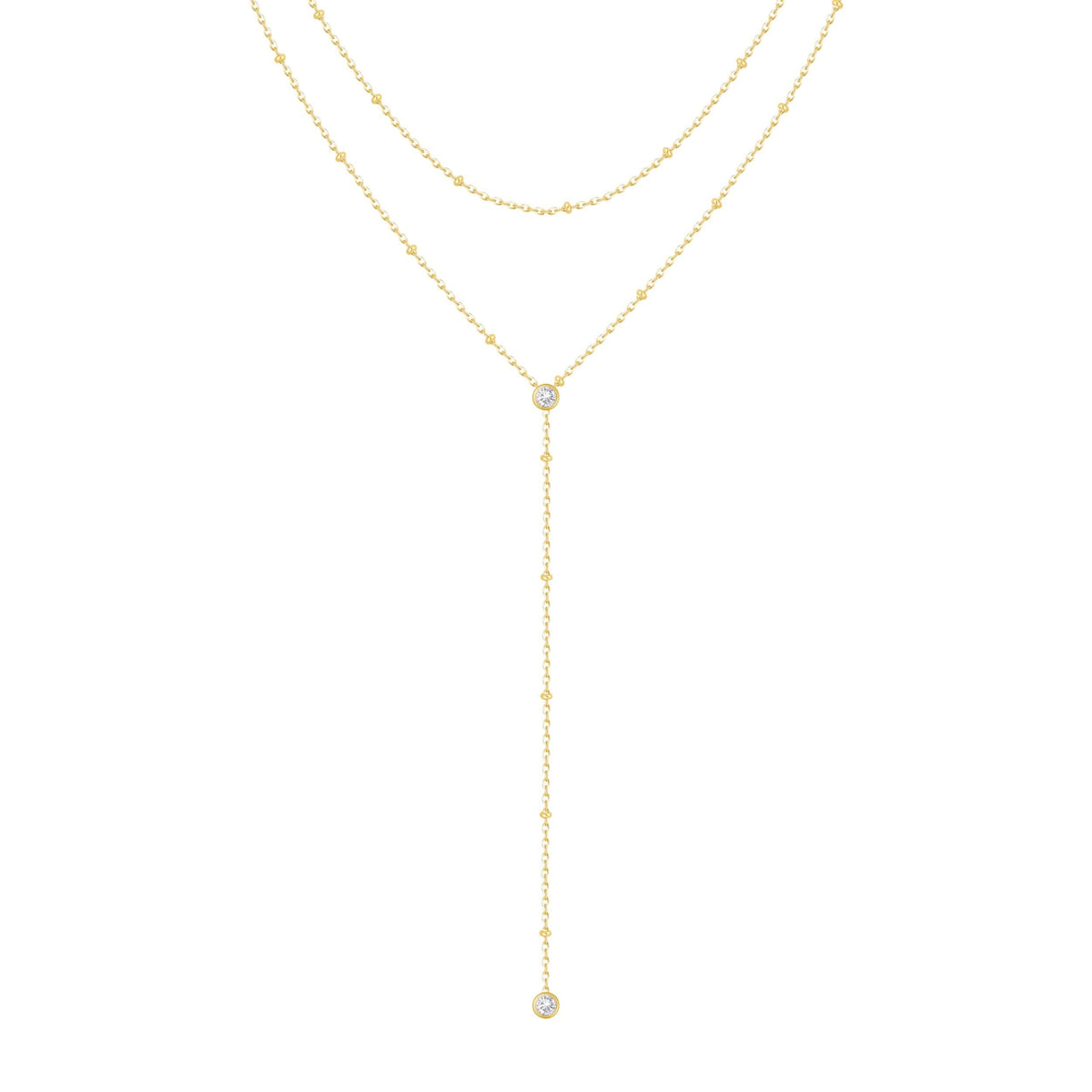 Bohomoon Stainless Steel Ashlyn Layered Lariat Necklace