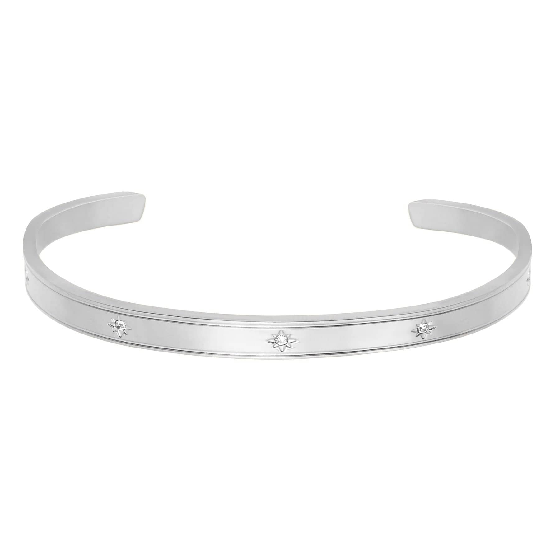 BohoMoon Stainless Steel Astral Cuff Bracelet Silver