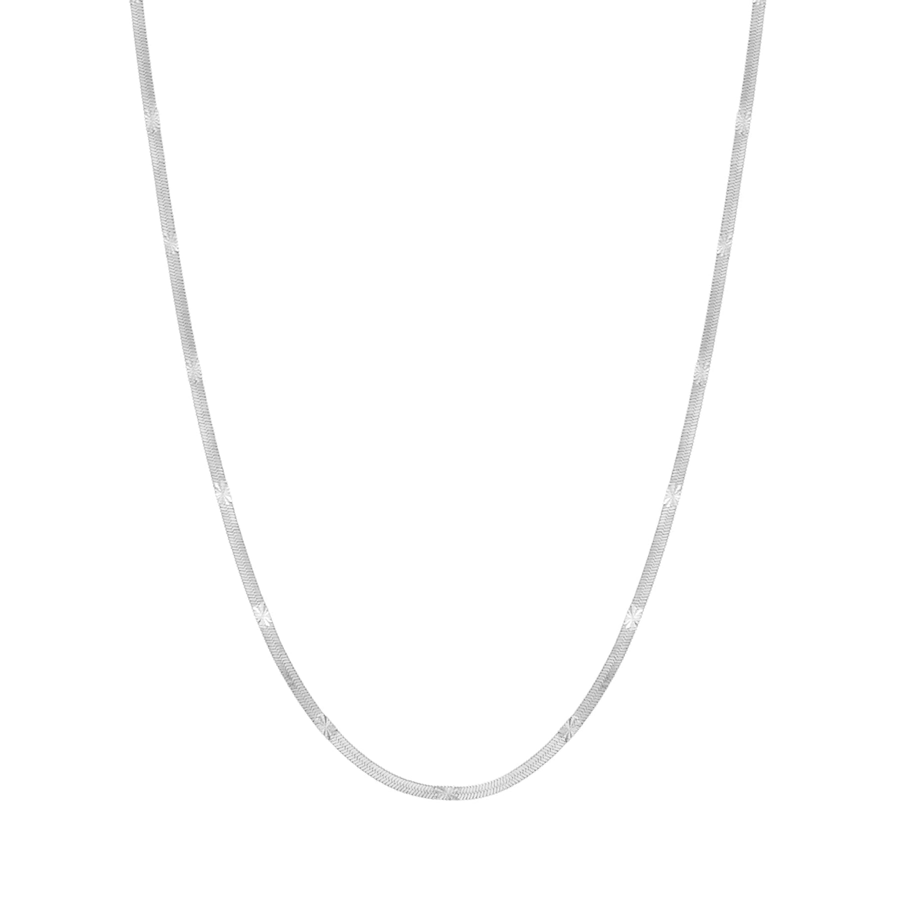 BohoMoon Stainless Steel Astrid Herringbone Necklace Silver