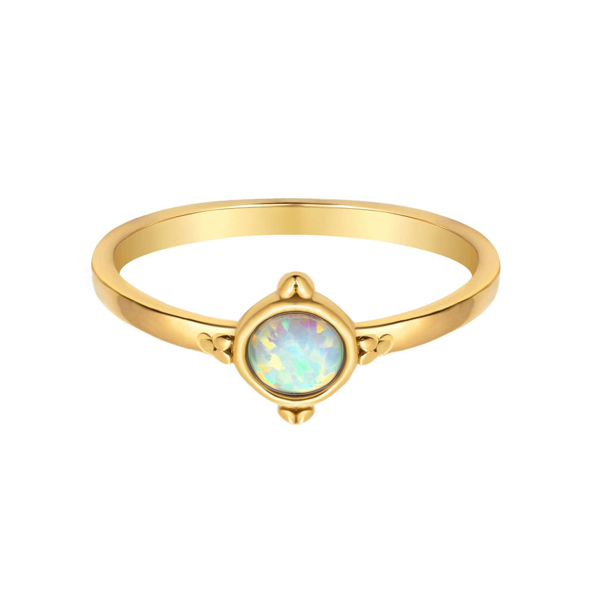 BohoMoon Stainless Steel Aubrey Opal Ring Gold / US 6 / UK L / EUR 51 (small)