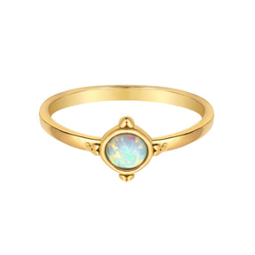 BohoMoon Stainless Steel Aubrey Opal Ring Gold / US 6 / UK L / EUR 51 (small)