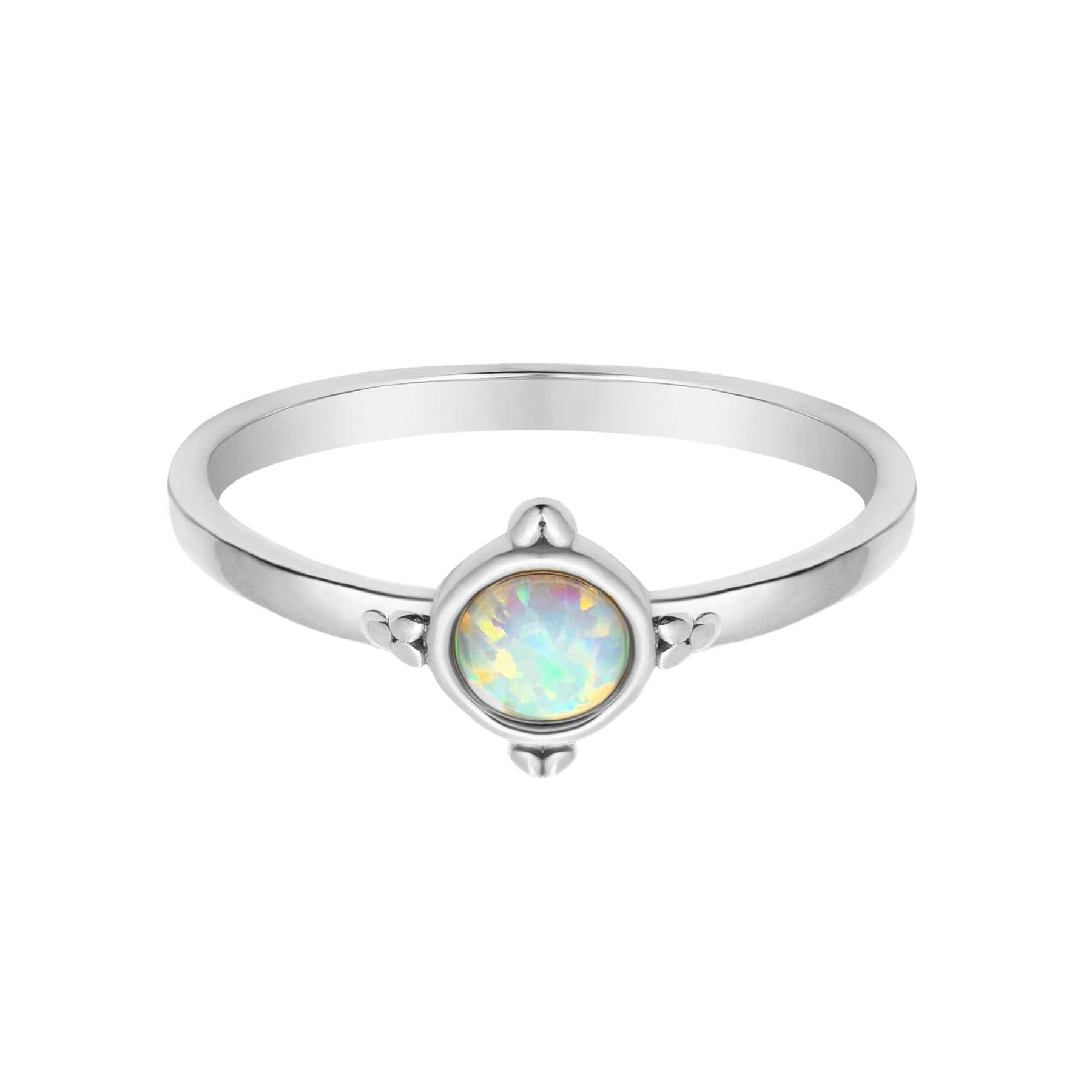 BohoMoon Stainless Steel Aubrey Opal Ring Silver / US 6 / UK L / EUR 51 (small)