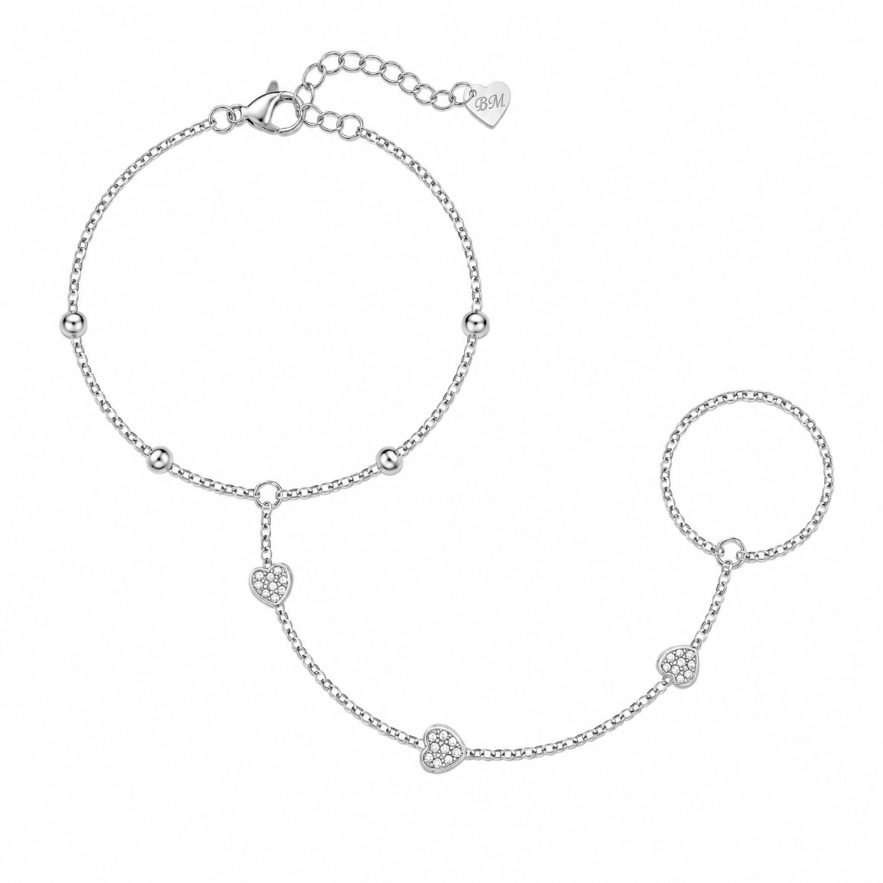 Bohomoon Stainless Steel August Hand Chain Bracelet