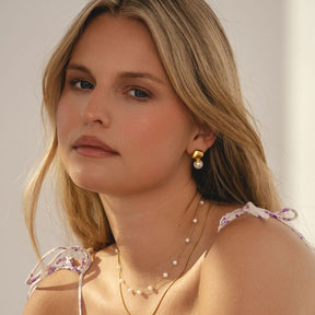 Bohomoon Stainless Steel Stassi Pearl Stud Earrings