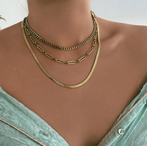 BohoMoon Stainless Steel Axel Chain Choker / Necklace