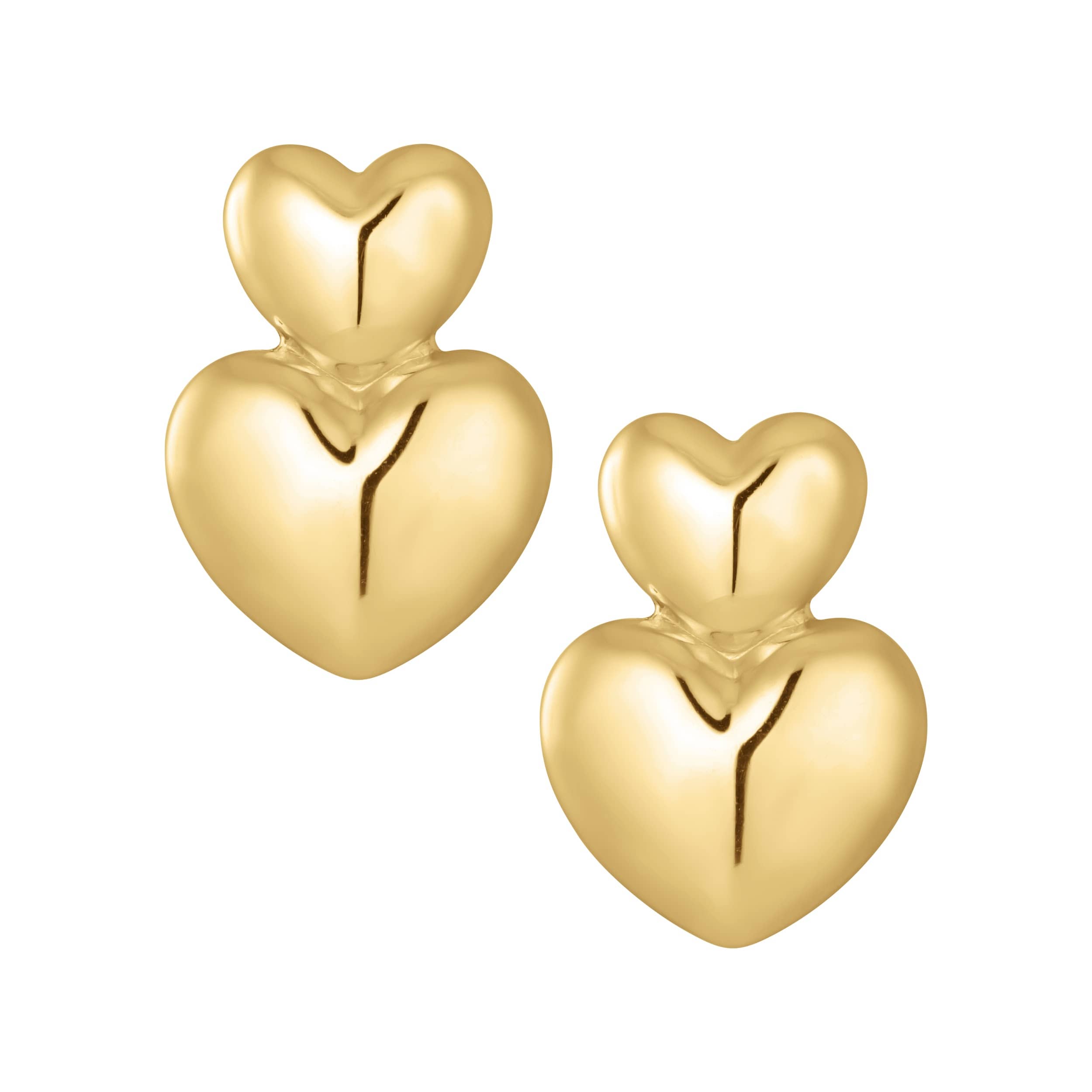 Bohomoon Stainless Steel Balance Heart Stud Earrings
