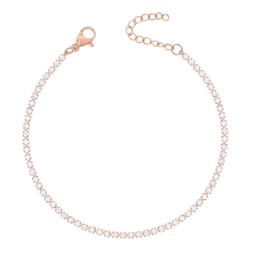 BohoMoon Stainless Steel Bardot Tennis Bracelet Rose Gold