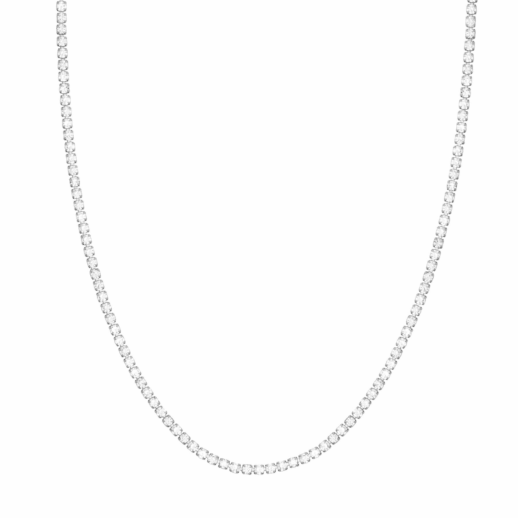 BohoMoon Stainless Steel Bardot Tennis Necklace Silver