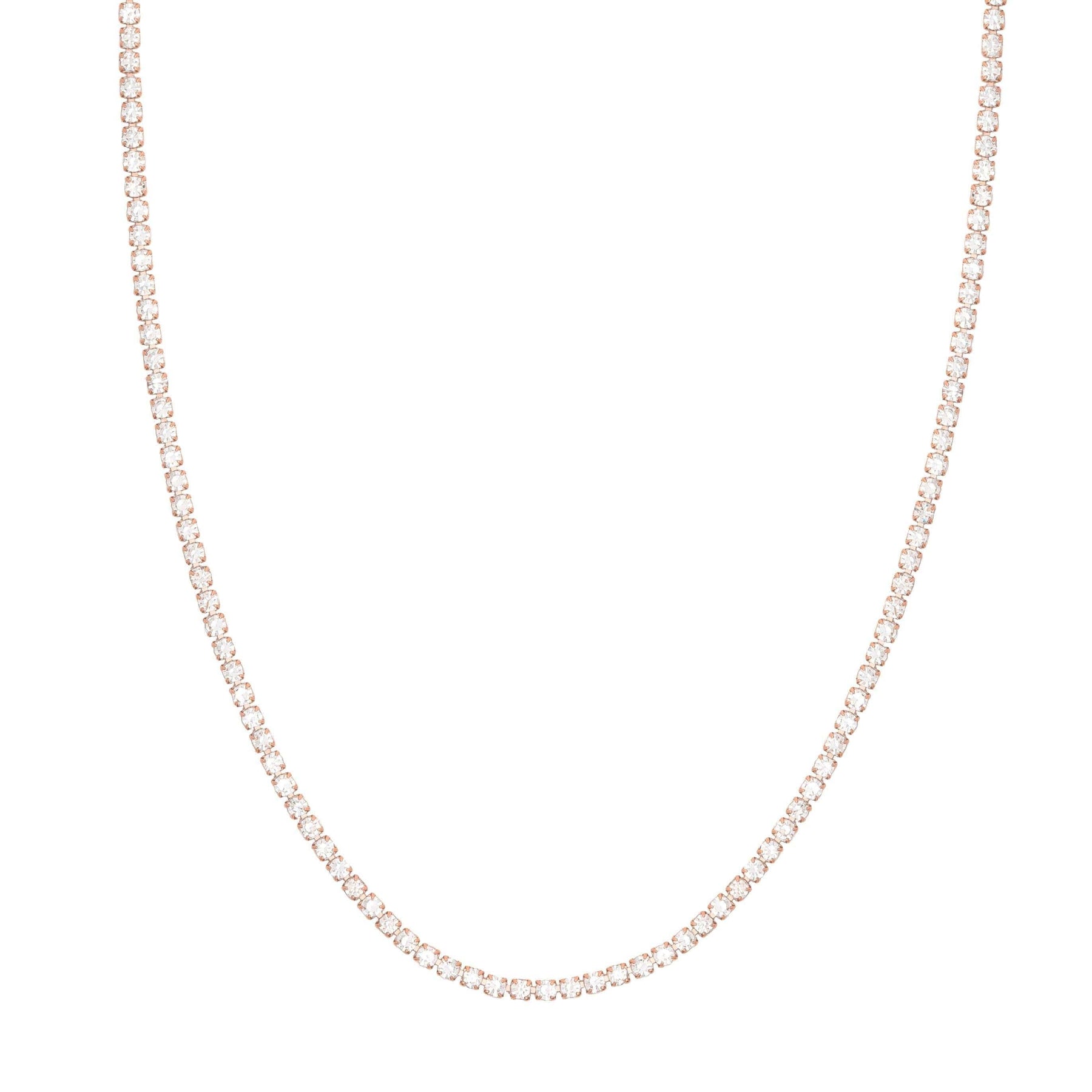 BohoMoon Stainless Steel Bardot Tennis Necklace Rose Gold