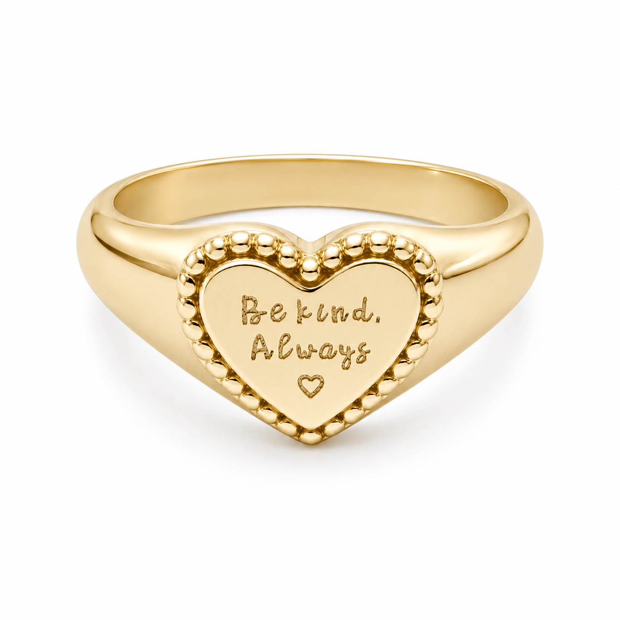 Bohomoon Stainless Steel Be Kind Always Heart Signet Ring
