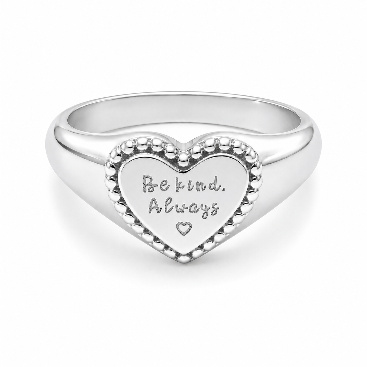 Bohomoon Stainless Steel Be Kind Always Heart Signet Ring