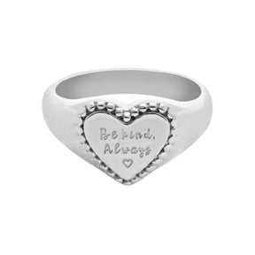 BohoMoon Stainless Steel Be Kind Always Ring Silver / US 4 / UK H / EUR 46 / (xxsmall)