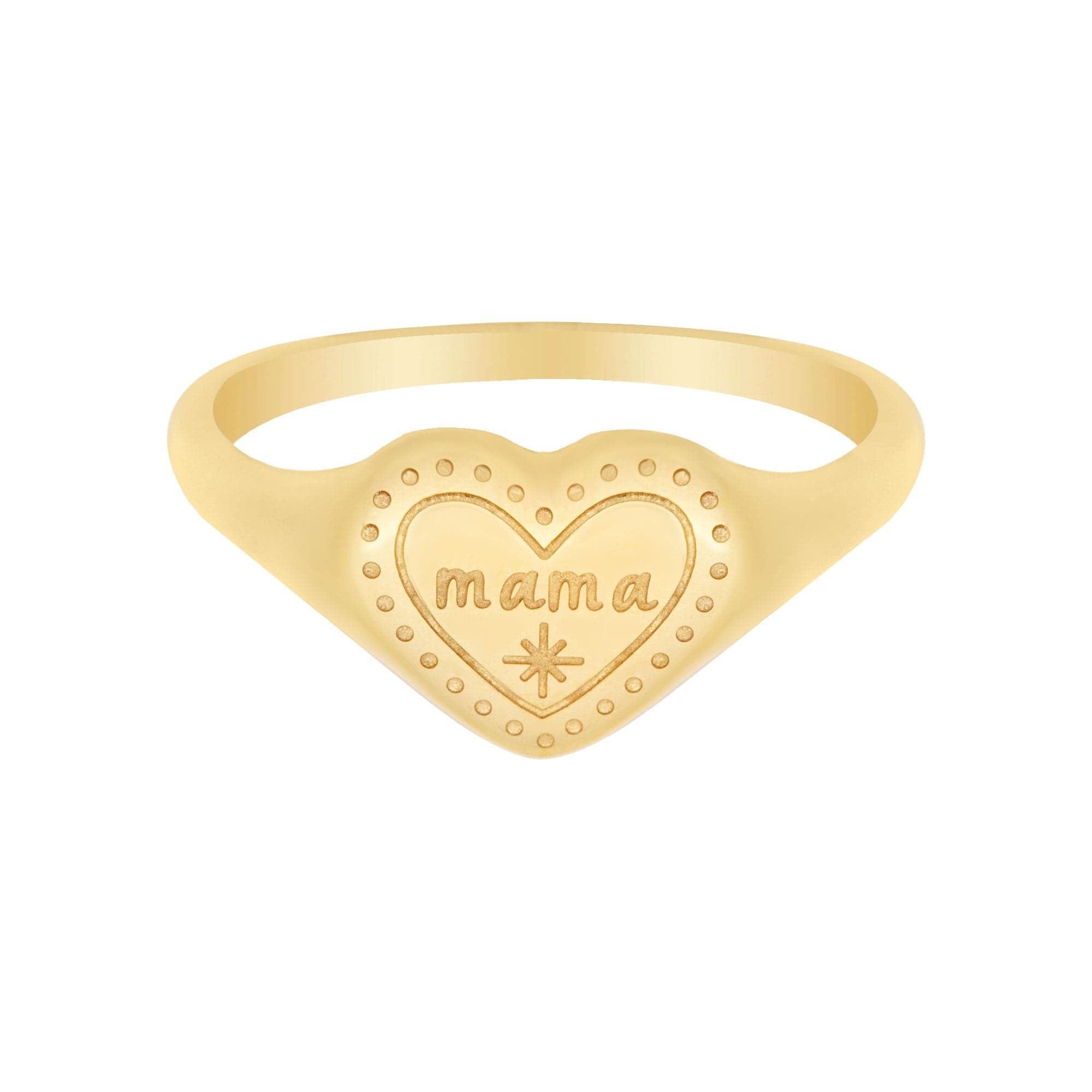 Bohomoon Stainless Steel Engraved Heart Mama Ring