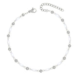 BohoMoon Stainless Steel Beatrice Pearl Anklet Silver
