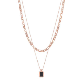 BohoMoon Stainless Steel Belle Layered Necklace Rose Gold