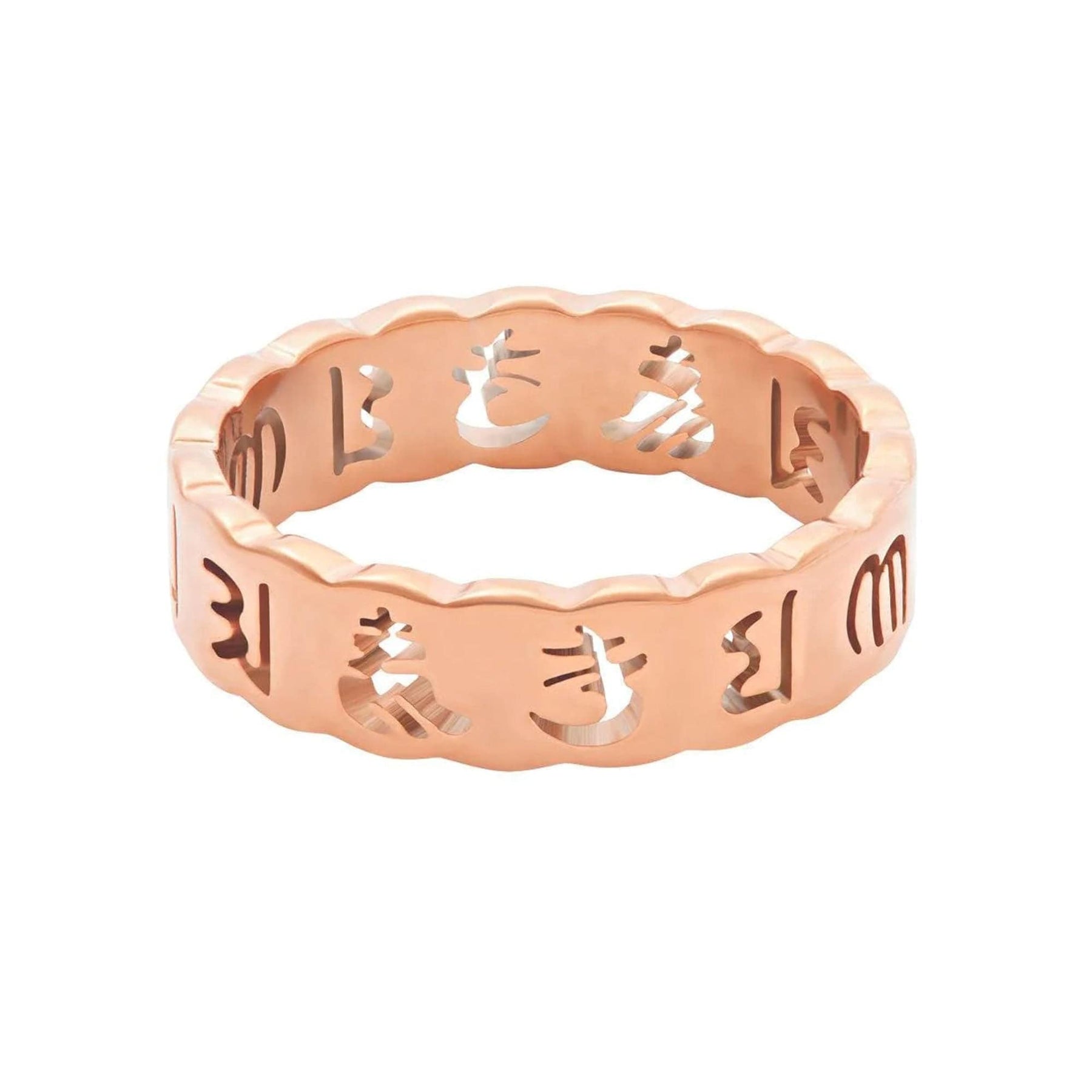 BohoMoon Stainless Steel Bernadette Chakra Ring Rose Gold / US 5 / UK J / EUR 49 (x small)