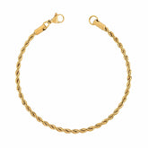 BohoMoon Stainless Steel Beverley Rope Bracelet Gold / Small