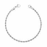 BohoMoon Stainless Steel Beverley Rope Bracelet Silver / Small