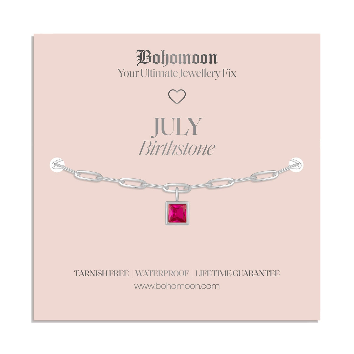 Bohomoon Stainless Steel Birthstone Bracelet
