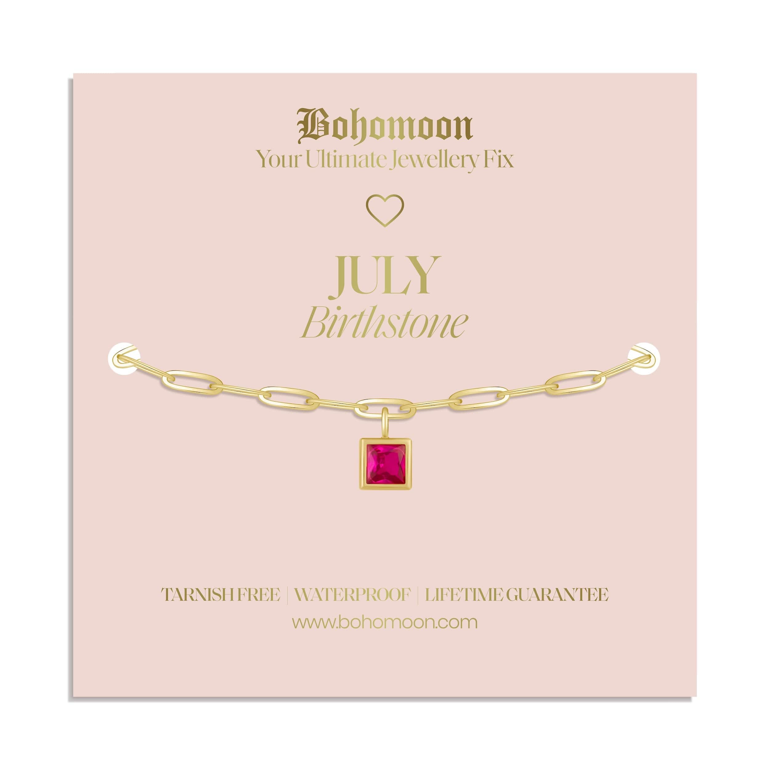 Bohomoon Stainless Steel Birthstone Bracelet