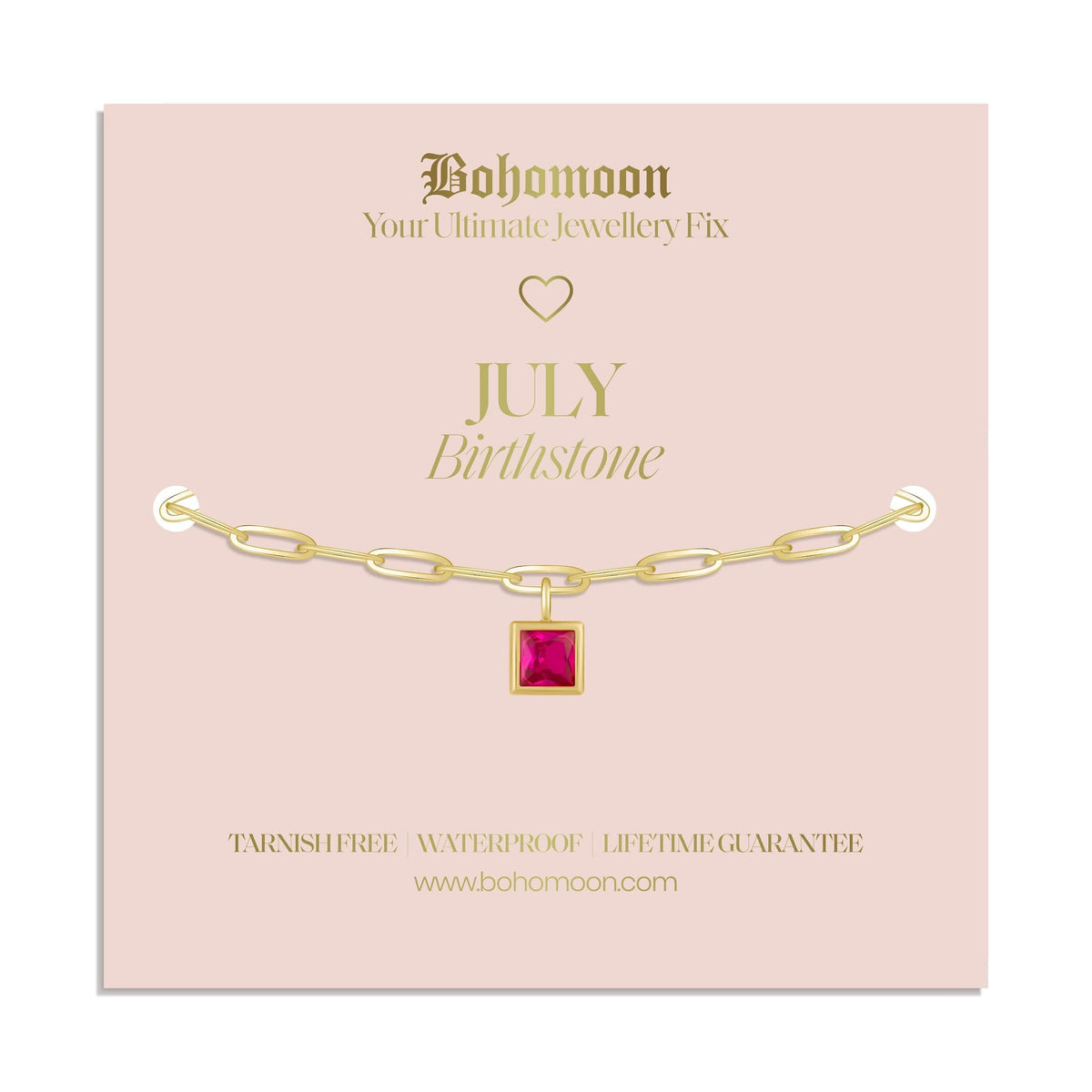 Bohomoon Stainless Steel Birthstone Bracelet