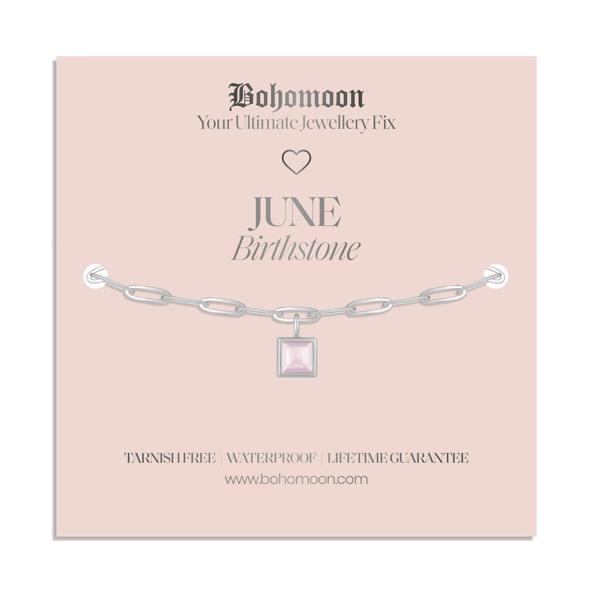 Bohomoon Stainless Steel Birthstone Bracelet