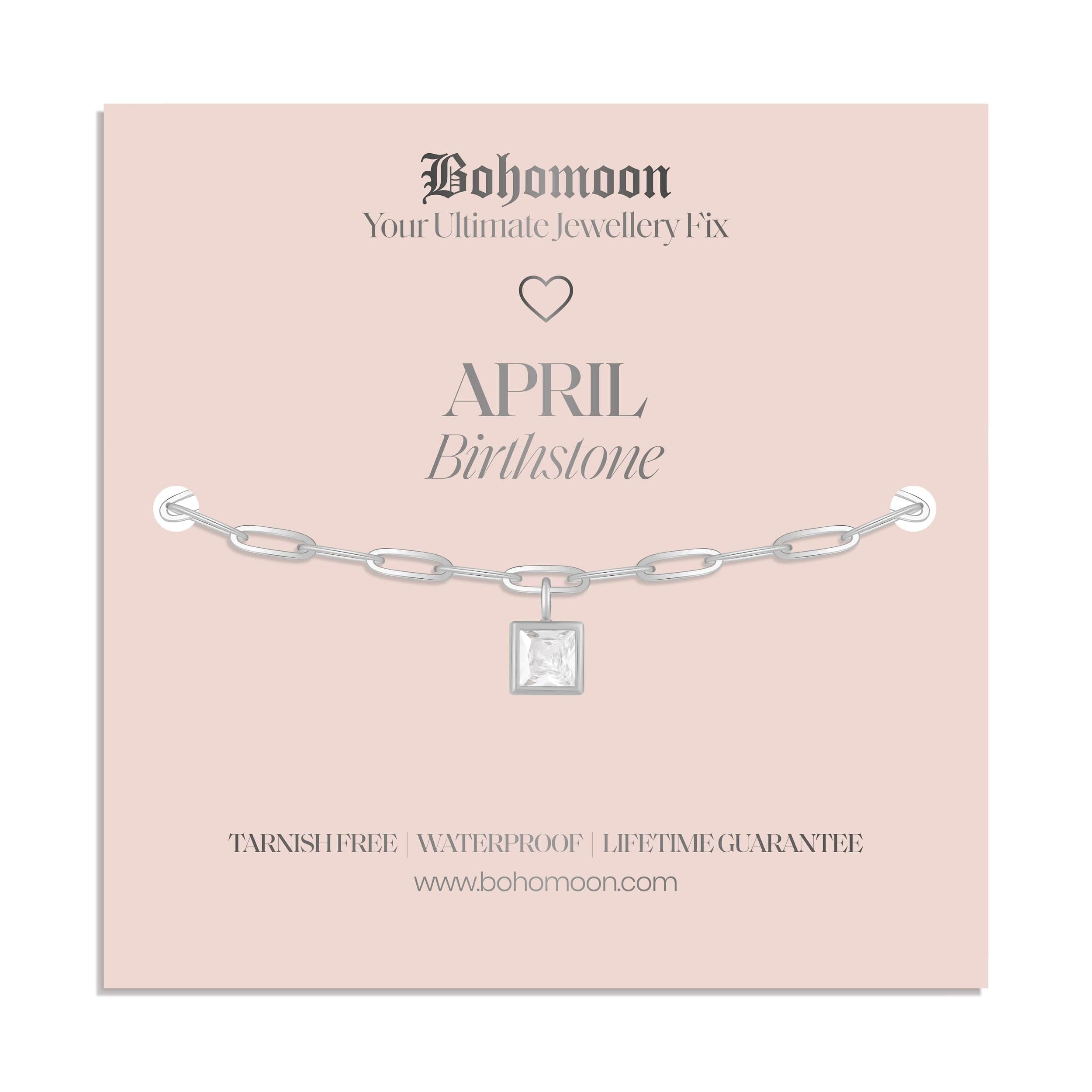 Bohomoon Stainless Steel Birthstone Bracelet
