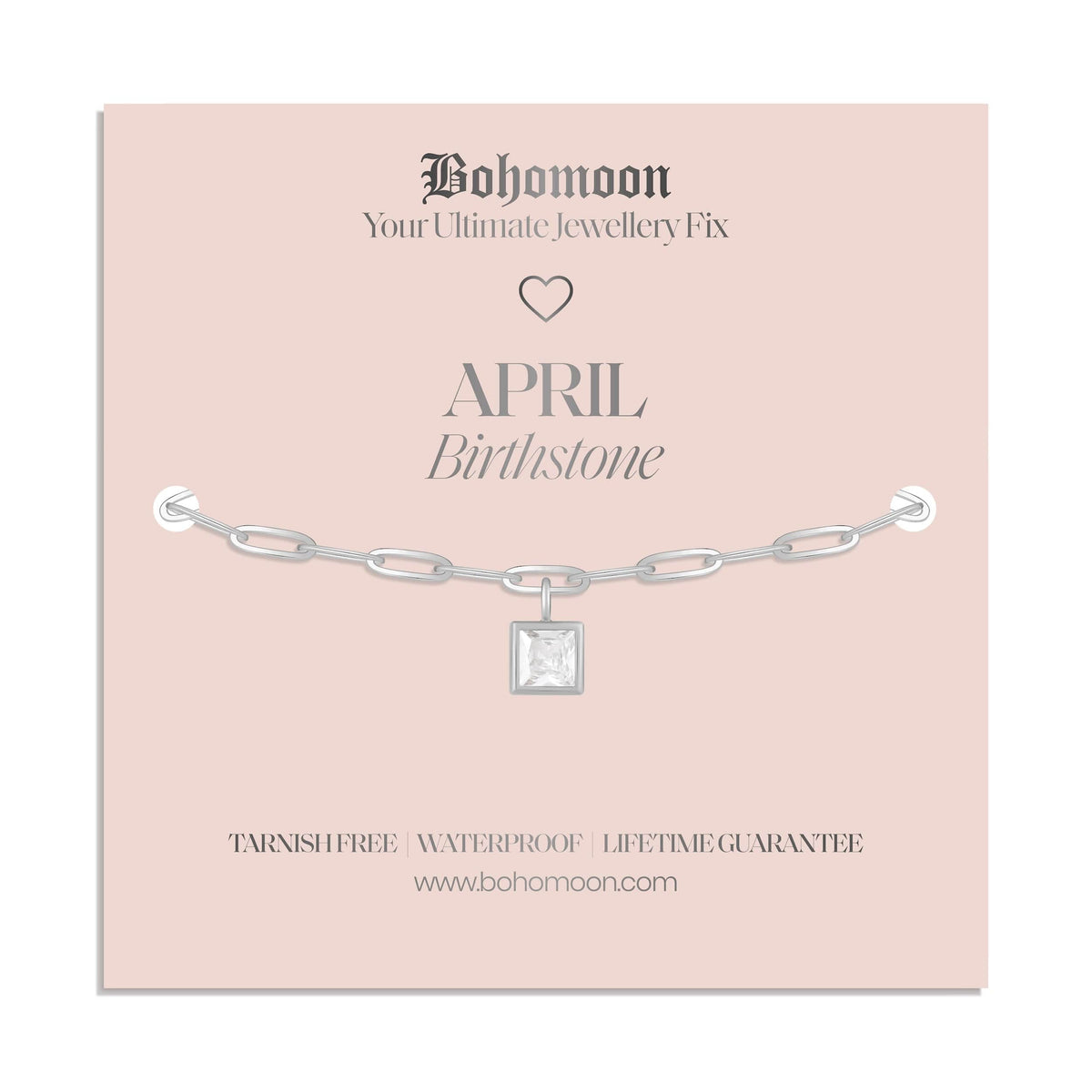 Bohomoon Stainless Steel Birthstone Bracelet