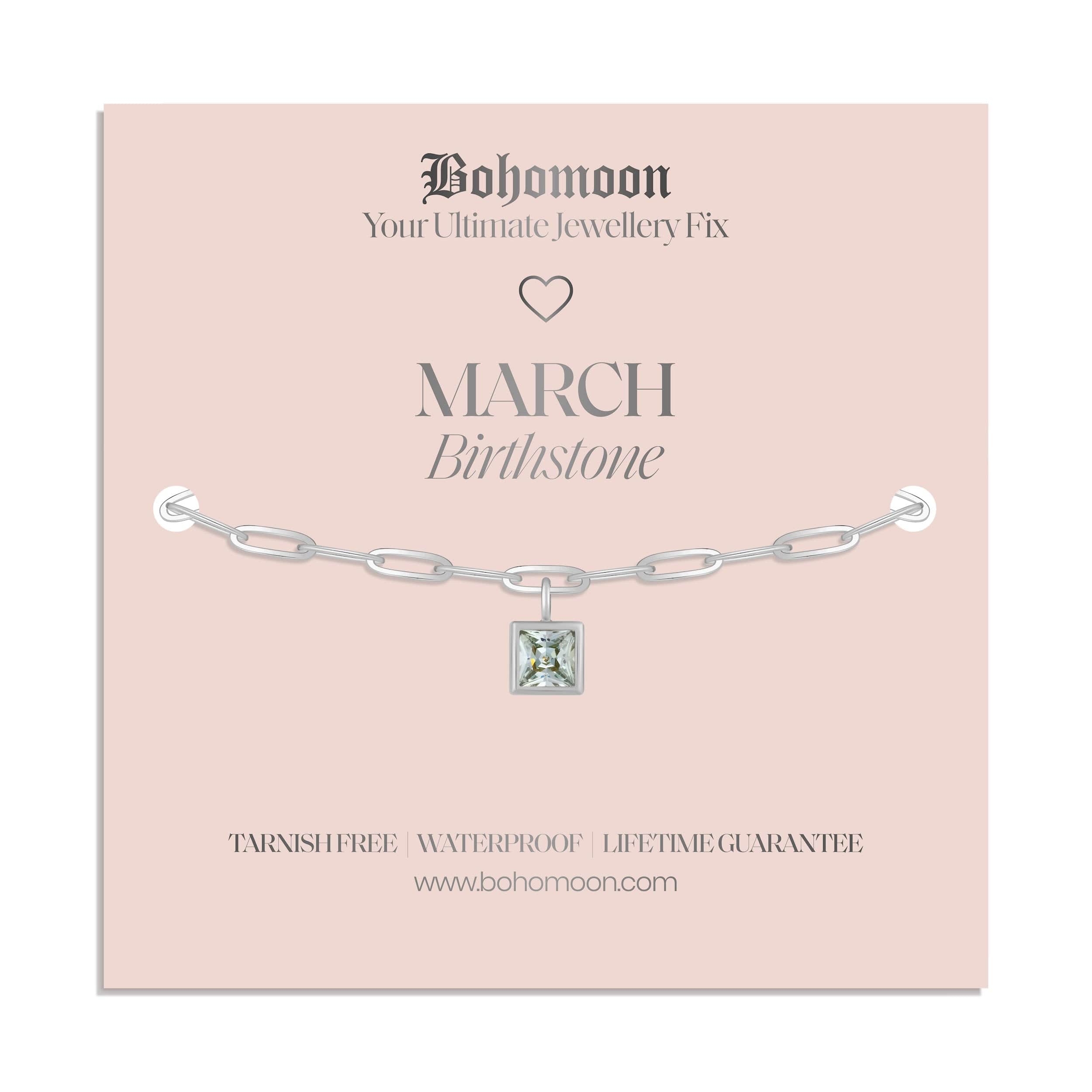 Bohomoon Stainless Steel Birthstone Bracelet