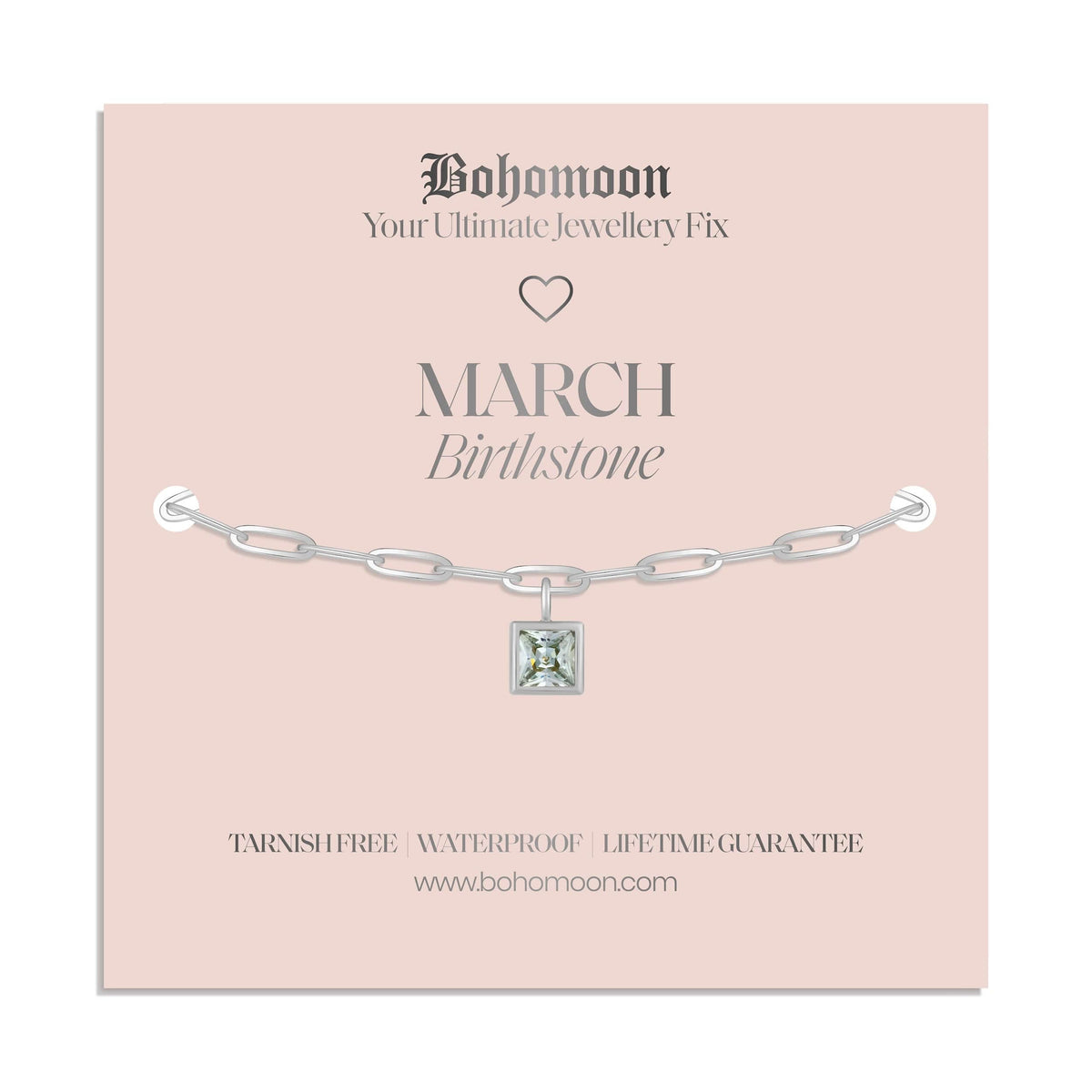 Bohomoon Stainless Steel Birthstone Bracelet