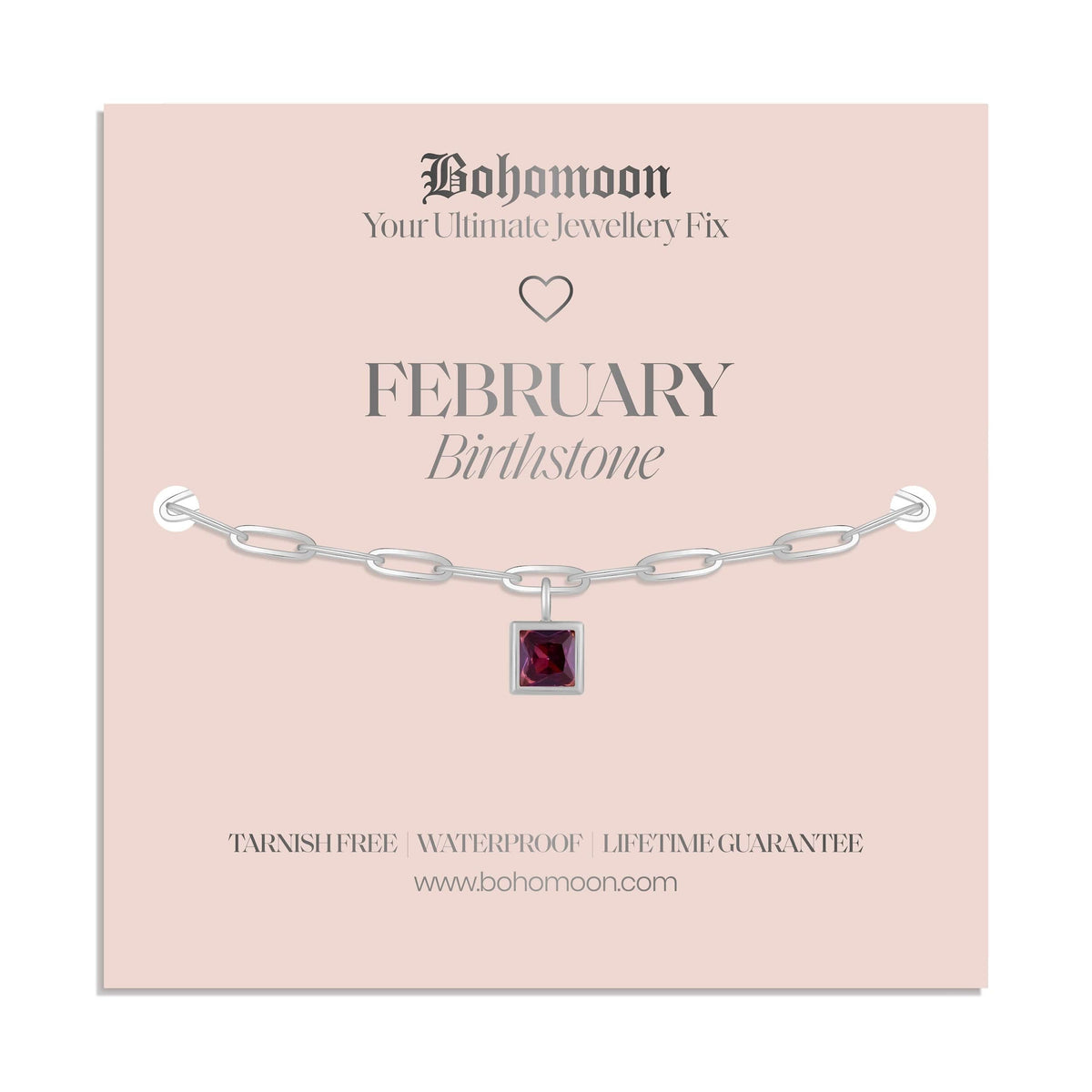 Bohomoon Stainless Steel Birthstone Bracelet