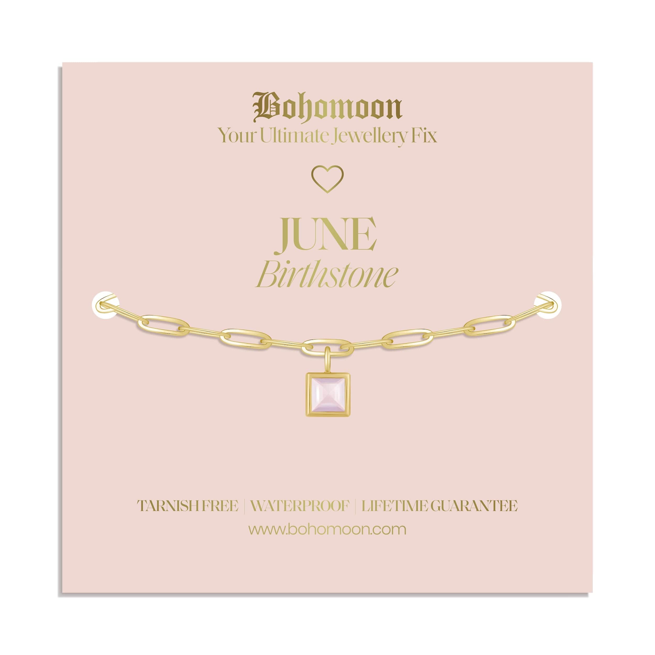 Bohomoon Stainless Steel Birthstone Bracelet