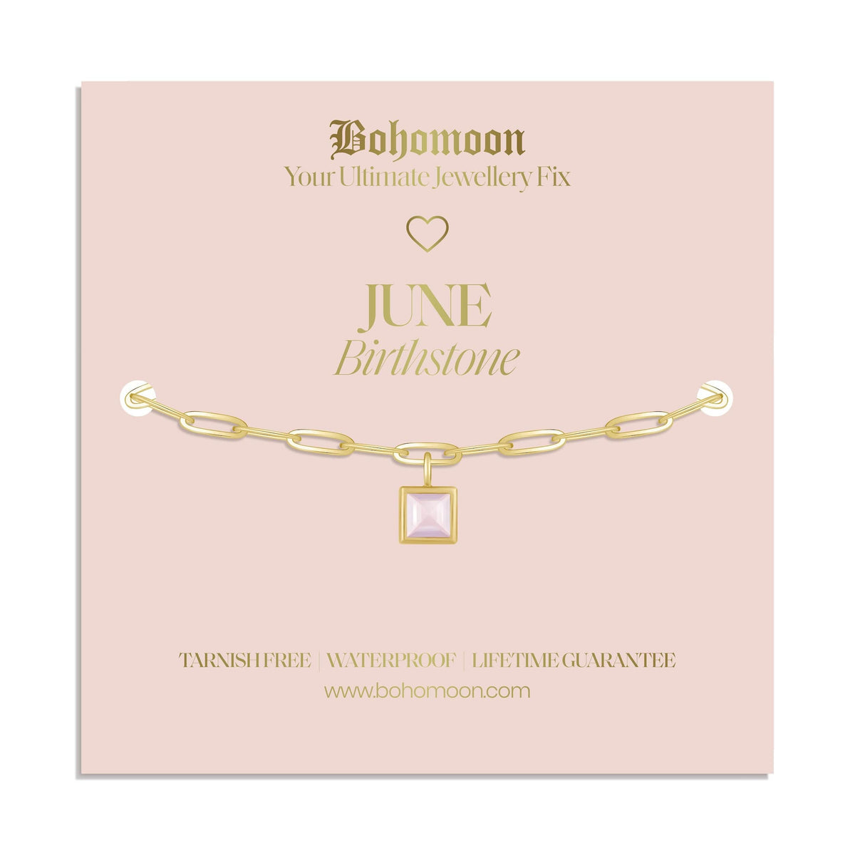 Bohomoon Stainless Steel Birthstone Bracelet