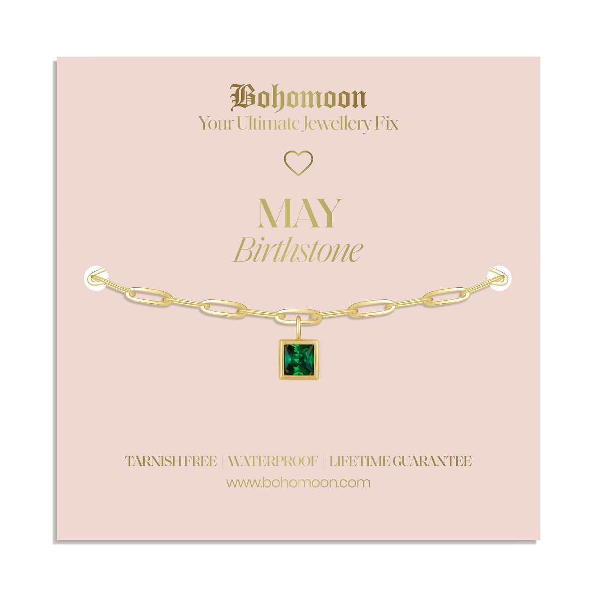 Bohomoon Stainless Steel Birthstone Bracelet