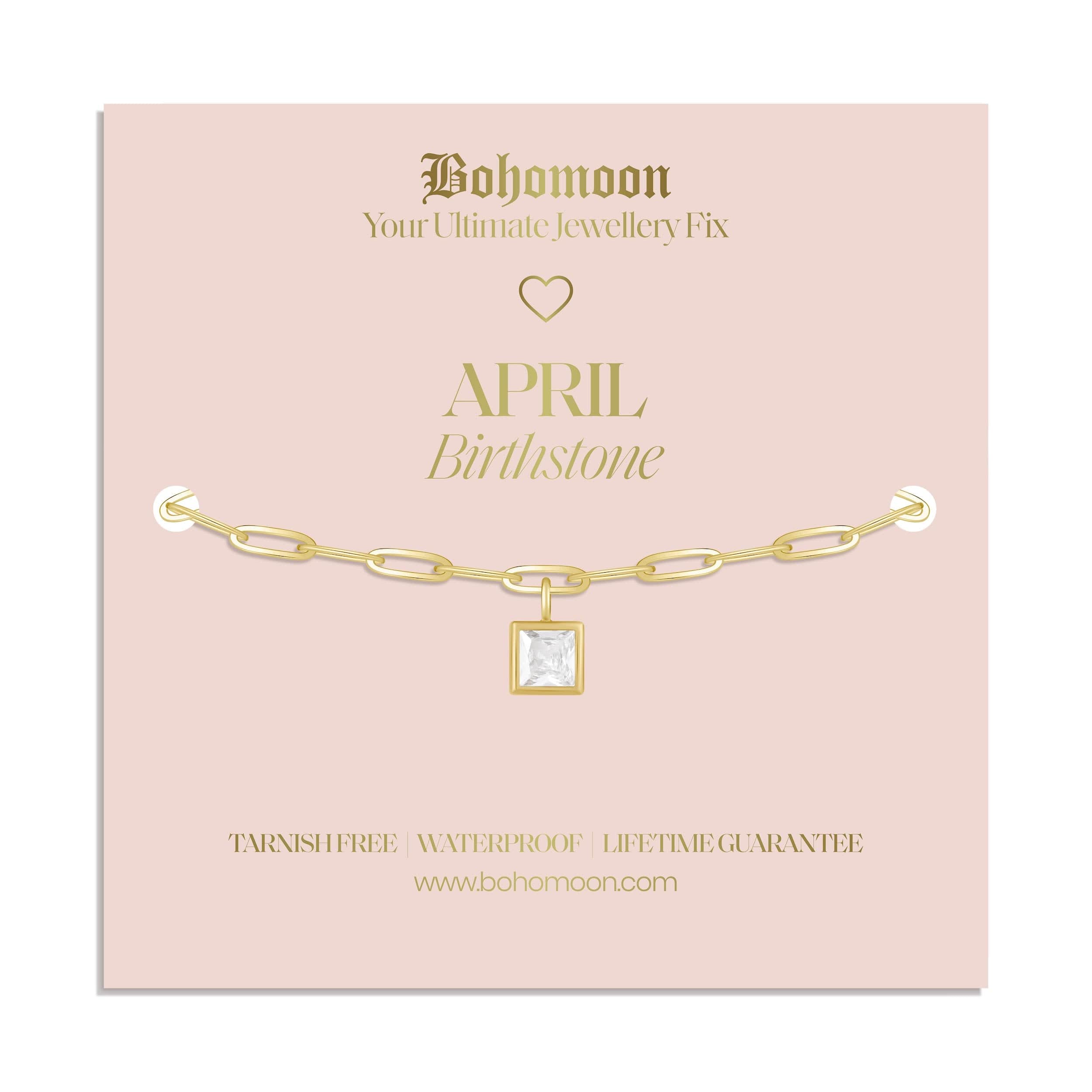 Bohomoon Stainless Steel Birthstone Bracelet