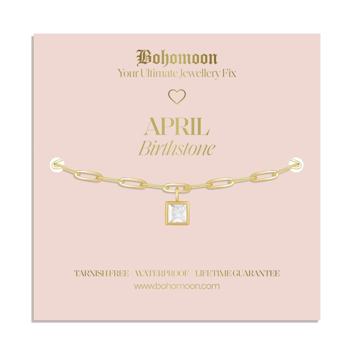 Bohomoon Stainless Steel Birthstone Bracelet